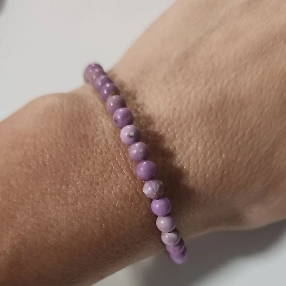 Purple Beaded Stretch Bracelet